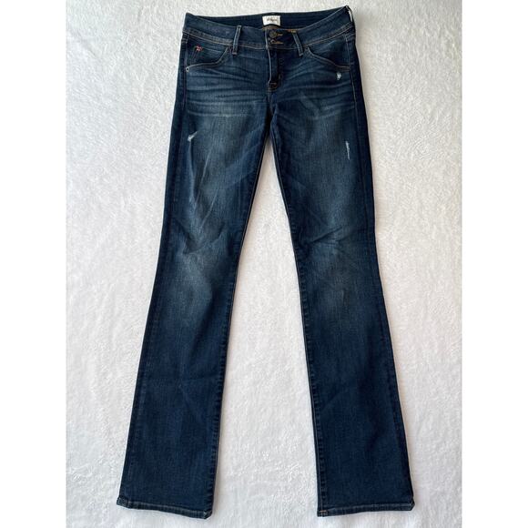 Hudson Signature Bootcut Jeans Womens Size 27 Dark Blue Denim Flap Pockets - Picture 1 of 9